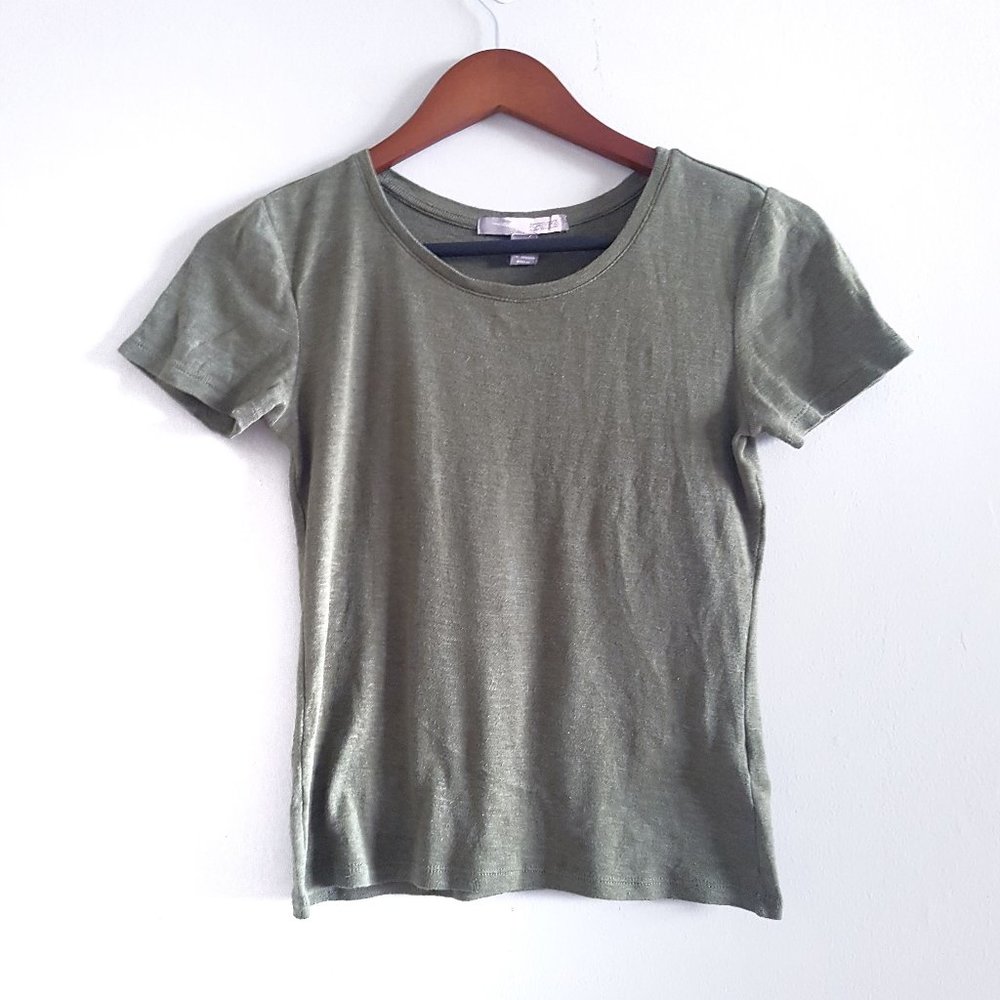 Forever 21 Olive Green Tight T shirt Small